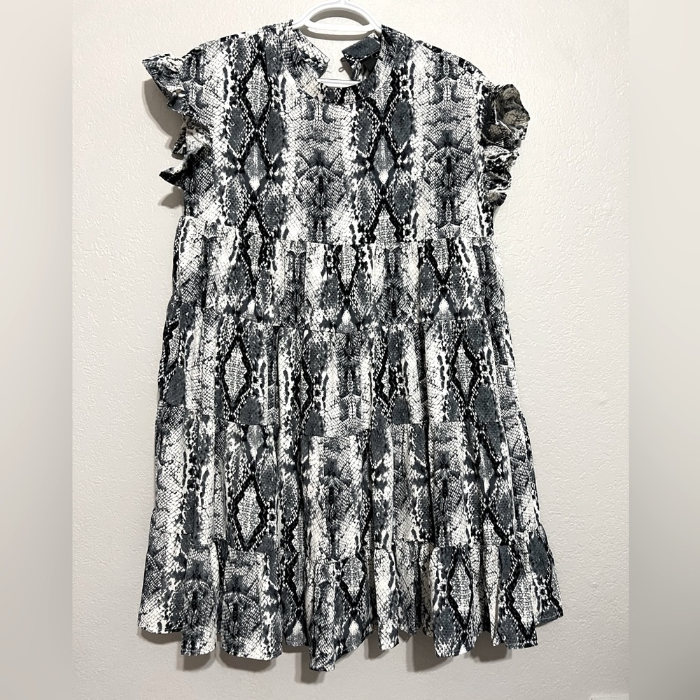 NWT - size Small - snake print baby doll dress